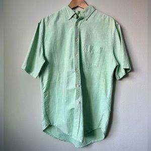 Merona Mens light green short sleeve button up shirt